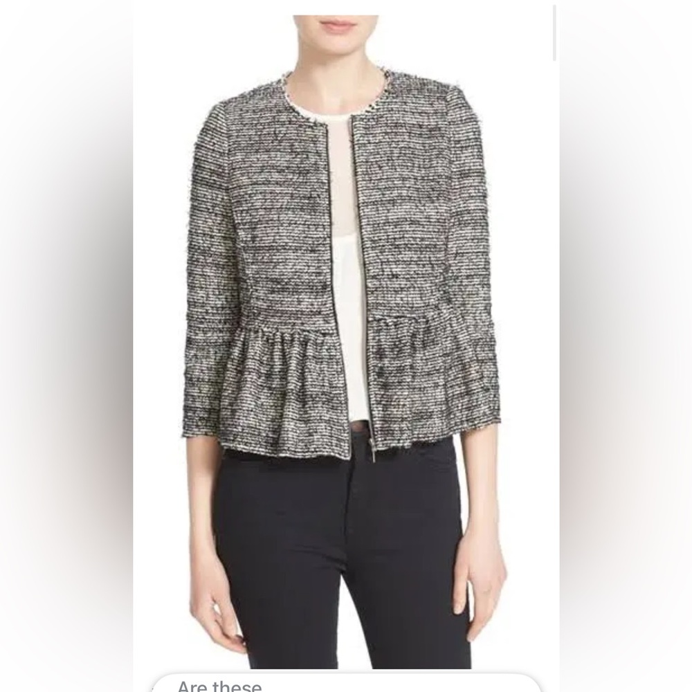 Rebecca Taylor Black and White Tweed Blazer